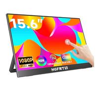 HGFRTEE 15.6 Inch Touch Screen, 1920 x 1080 WUXGA, 16:09.10 Point Touchscreen, IPS, 170° Wide Angle, sRGB 66%,60Hz, Speaker, USB-C, Mini-HDMI, VESA, Foldable Support, Windows