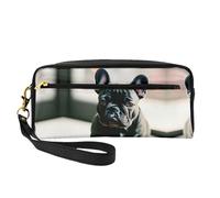 HGFVY Adorable French Bulldog Makeup Bag,Small Travel Makeup Organizer Bag For Women Double Layer Portable Makeup Bags, Black, One Size