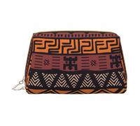 HGFVY African Mud Cloth Tribal Toiletry Pouch, Travel-Friendly Makeup Organizer For Makeup Brushes, Lipsticks, White, One Size