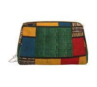 HGFVY African Style Patchwork Toiletry Pouch, Travel-Friendly Makeup Organizer For Makeup Brushes, Lipsticks, White, One Size