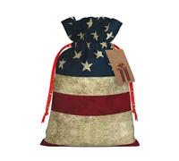 HGFVY American Flag 1pcs Drawstring Tote Bag 4.7 X 6.9in For Christmas Gifting And Storage And With Kraft Gift Tags