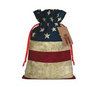 HGFVY American Flag 1pcs Drawstring Tote Bag 8.3x11.8in For Christmas Gifting And Storage And With Kraft Gift Tags