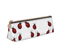 HGFVY Art Ladybug Tracks Fashion Multifunctional Portable Leather Pencil Case With Large Storage Capacity Pencil Pouch
