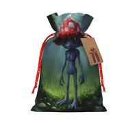 HGFVY Astronaut And Alien 1pcs Drawstring Tote Bag 4.7 X 6.9in For Christmas Gifting And Storage And With Kraft Gift Tags