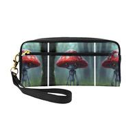 HGFVY Astronaut And Alien Makeup Bag,Small Travel Makeup Organizer Bag For Women Double Layer Portable Makeup Bags, Black, One Size