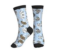 HGFVY Blue Chinchillas And Moon Crew Socks Cushioned Moisture Wicking Sport Socks Breathable Training Athletic Socks Unisex, 3 Black, One Size