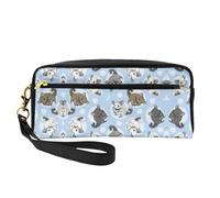 HGFVY Blue Chinchillas And Moon Makeup Bag,Small Travel Makeup Organizer Bag For Women Double Layer Portable Makeup Bags, Black, One Size