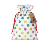 HGFVY Blue Polka Dot Pattern 1pcs Drawstring Tote Bag 4.7 X 6.9in For Christmas Gifting And Storage And With Kraft Gift Tags