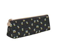 HGFVY Bumble Bees Fashion Multifunctional Portable Leather Pencil Case With Large Storage Capacity Pencil Pouch