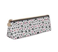 HGFVY Cat Paw Puppy Foot Print Fashion Multifunctional Portable Leather Pencil Case With Large Storage Capacity Pencil Pouch