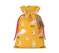 HGFVY Chicken Chick 1pcs Drawstring Tote Bag 8.3x11.8in For Christmas Gifting And Storage And With Kraft Gift Tags