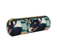 HGFVY Chihuahua Dog Glasses Pvc Pencil Case,Small Pen Pouch,Fashion Aesthetic Cases,For Pens,Pencils,And Accessories