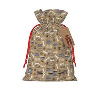 HGFVY Cute Dog Bone Bowl Woof Paw 1pcs Drawstring Tote Bag 4.7 X 6.9in For Christmas Gifting And Storage And With Kraft Gift Tags