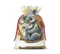HGFVY Cute Koala Mom And Baby 1pcs Drawstring Tote Bag 4.7 X 6.9in For Christmas Gifting And Storage And With Kraft Gift Tags