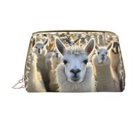 HGFVY Cute Llama Toiletry Pouch, Travel-Friendly Makeup Organizer For Makeup Brushes, Lipsticks, White, One Size