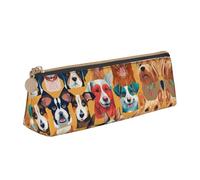 HGFVY Cute Pug Dog Fashion Multifunctional Portable Leather Pencil Case With Large Storage Capacity Pencil Pouch