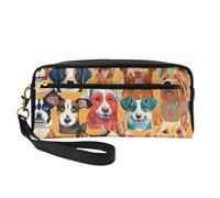HGFVY Cute Pug Dog Makeup Bag,Small Travel Makeup Organizer Bag For Women Double Layer Portable Makeup Bags, Black, One Size