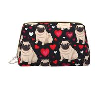 HGFVY Cute Pug Toiletry Pouch, Travel-Friendly Makeup Organizer For Makeup Brushes, Lipsticks, White, One Size