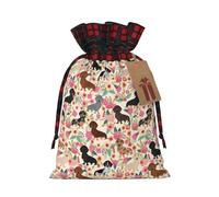 HGFVY Dachshund 1pcs Drawstring Tote Bag 4.7 X 6.9in For Christmas Gifting And Storage And With Kraft Gift Tags