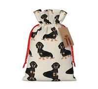 HGFVY Dachshund Dog 1pcs Drawstring Tote Bag 4.7 X 6.9in For Christmas Gifting And Storage And With Kraft Gift Tags