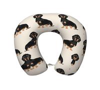 HGFVY Dachshund Dog Travel Pillow,Upgraded Pure Memory Foam Neck Pillow for Traveling,Sleeping,Airplane,Office
