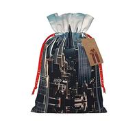 HGFVY Empire State Building 1pcs Drawstring Tote Bag 4.7 X 6.9in For Christmas Gifting And Storage And With Kraft Gift Tags
