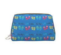 HGFVY Flip Flops Calligraphy Beach Shoes Toiletry Pouch, Travel-Friendly Makeup Organizer For Makeup Brushes, Lipsticks, White, One Size