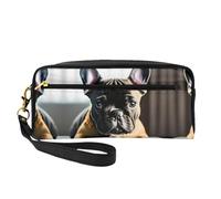 HGFVY French Bulldog Makeup Bag,Small Travel Makeup Organizer Bag For Women Double Layer Portable Makeup Bags, Black, One Size