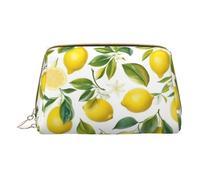 HGFVY Fresh Tropical Lemons Toiletry Pouch, Travel-Friendly Makeup Organizer For Makeup Brushes, Lipsticks, White, One Size