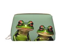HGFVY Funny Green Frogs 1 Toiletry Pouch, Travel-Friendly Makeup Organizer For Makeup Brushes, Lipsticks, White, One Size