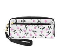 HGFVY Girly Pink Perfume Bottle And Poodle Makeup Bag,Small Travel Makeup Organizer Bag For Women Double Layer Portable Makeup Bags, Black, One Size