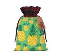 HGFVY Gold Pineapple Background 1pcs Drawstring Tote Bag 4.7 X 6.9in For Christmas Gifting And Storage And With Kraft Gift Tags