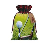 HGFVY Golf Court 1pcs Drawstring Tote Bag 8.3x11.8in For Christmas Gifting And Storage And With Kraft Gift Tags