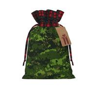 HGFVY Green Army Digital Camouflage 1pcs Drawstring Tote Bag 4.7 X 6.9in For Christmas Gifting And Storage And With Kraft Gift Tags