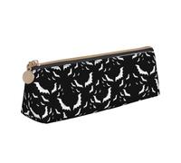HGFVY Halloween Flying Bats Fashion Multifunctional Portable Leather Pencil Case With Large Storage Capacity Pencil Pouch