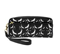 HGFVY Halloween Flying Bats Makeup Bag,Small Travel Makeup Organizer Bag For Women Double Layer Portable Makeup Bags, Black, One Size
