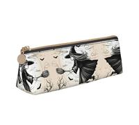 HGFVY Halloween Witch Flying Fashion Multifunctional Portable Leather Pencil Case With Large Storage Capacity Pencil Pouch
