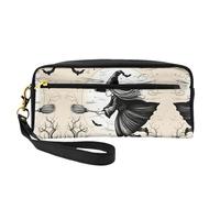HGFVY Halloween Witch Flying Makeup Bag,Small Travel Makeup Organizer Bag For Women Double Layer Portable Makeup Bags, Black, One Size