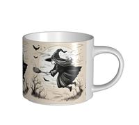HGFVY Halloween Witch Flying Printing Large-Capacity Ceramic Mugs Versatile Cups For Coffee Tea Easy To Hold Perfect For Workspaces