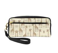 HGFVY Hand Drawn Giraffes Makeup Bag,Small Travel Makeup Organizer Bag For Women Double Layer Portable Makeup Bags, Black, One Size