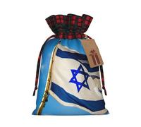 HGFVY Israeli Flag 1pcs Drawstring Tote Bag 8.3x11.8in For Christmas Gifting And Storage And With Kraft Gift Tags
