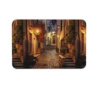 HGFVY Italian Old Street Printing Bath Mat Diatomaceous Earth Mat Non-Slip Shower Mat for Kitchen Bathroom Floor,Easy to Clean