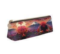 HGFVY Japan Mount Fuji Landscape Fashion Multifunctional Portable Leather Pencil Case With Large Storage Capacity Pencil Pouch