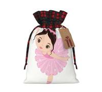 HGFVY Little Ballerina Dancing Girl 1pcs Drawstring Tote Bag 4.7 X 6.9in For Christmas Gifting And Storage And With Kraft Gift Tags