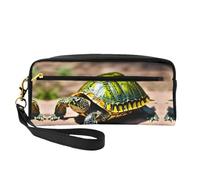 HGFVY Lord Howe Island Sea Turtle Makeup Bag,Small Travel Makeup Organizer Bag For Women Double Layer Portable Makeup Bags, Black, One Size