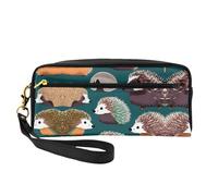 HGFVY Many Hedgehogs Makeup Bag,Small Travel Makeup Organizer Bag For Women Double Layer Portable Makeup Bags, Black, One Size