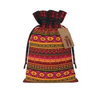 HGFVY Mexican Folk Art Boho Print Christmas Wrapping Bags Gift Bags With Drawstring, Xmas Party Presents