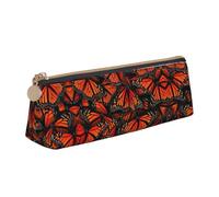 HGFVY Monarch Butterflies. Fashion Multifunctional Portable Leather Pencil Case With Large Storage Capacity Pencil Pouch