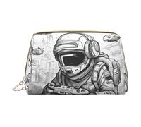 HGFVY Monochrome Sketch Style Gaming Toiletry Pouch, Travel-Friendly Makeup Organizer For Makeup Brushes, Lipsticks, White, One Size