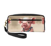 HGFVY Naughty Pig Baby Makeup Bag,Small Travel Makeup Organizer Bag For Women Double Layer Portable Makeup Bags, Black, One Size